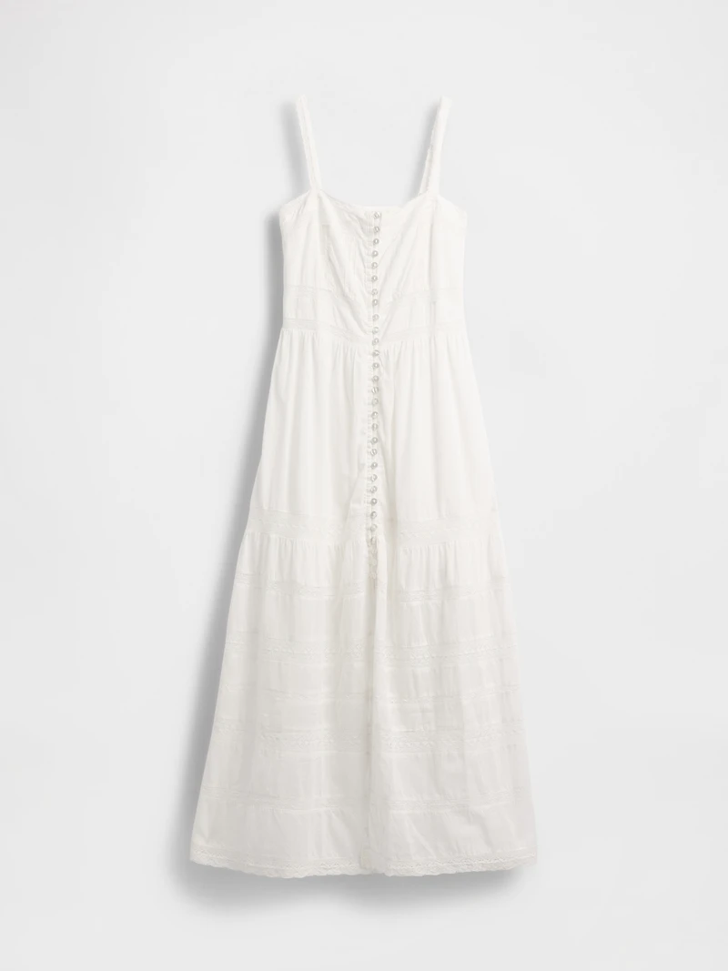 Lace-Trim Maxi Dress