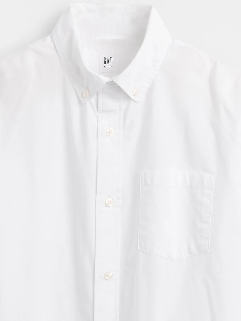 Kids Organic Cotton Poplin Relaxed Shirt