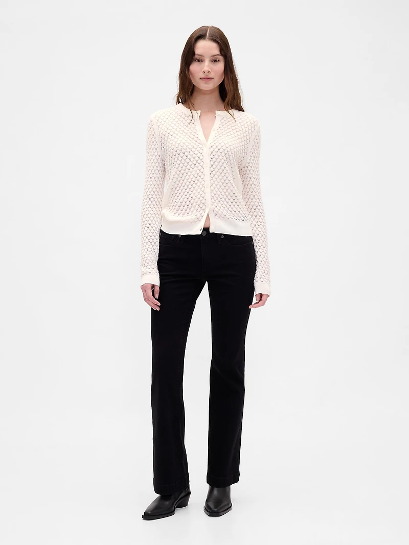 CashSoft Stretch Pointelle Cardigan