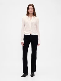 CashSoft Stretch Pointelle Cardigan