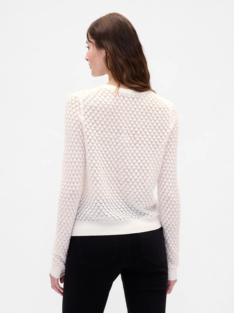 CashSoft Stretch Pointelle Cardigan