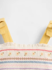 Baby Embroidered Tie-Shoulder Dress