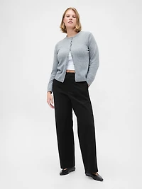 High Rise Double Knit Wide-Leg Pants