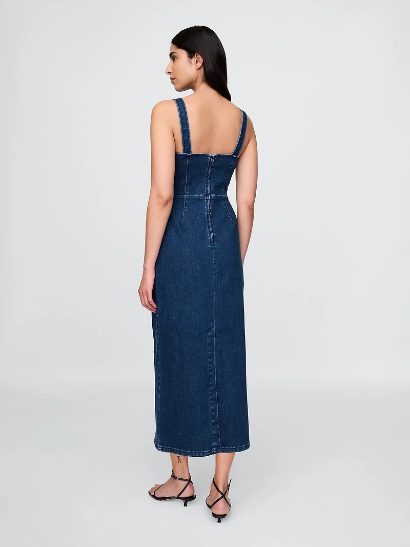 Denim Bodycon Midi Dress
