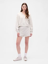 French Terry V-Neck Crop Sweatshirt