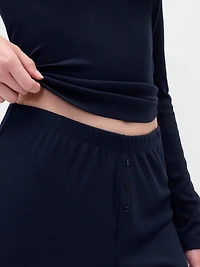 Mini Rib Wide-Leg PJ Pants