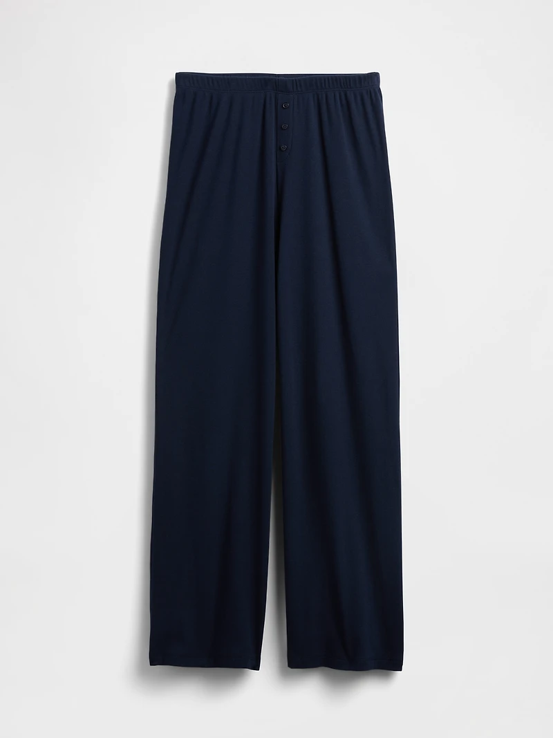 Mini Rib Wide-Leg PJ Pants