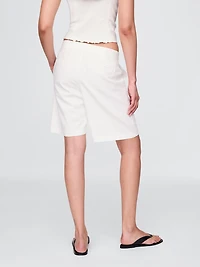 365 Low Rise Linen-Blend Trouser Shorts