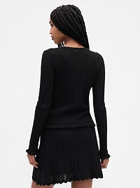 100% Cotton Pointelle Cardigan