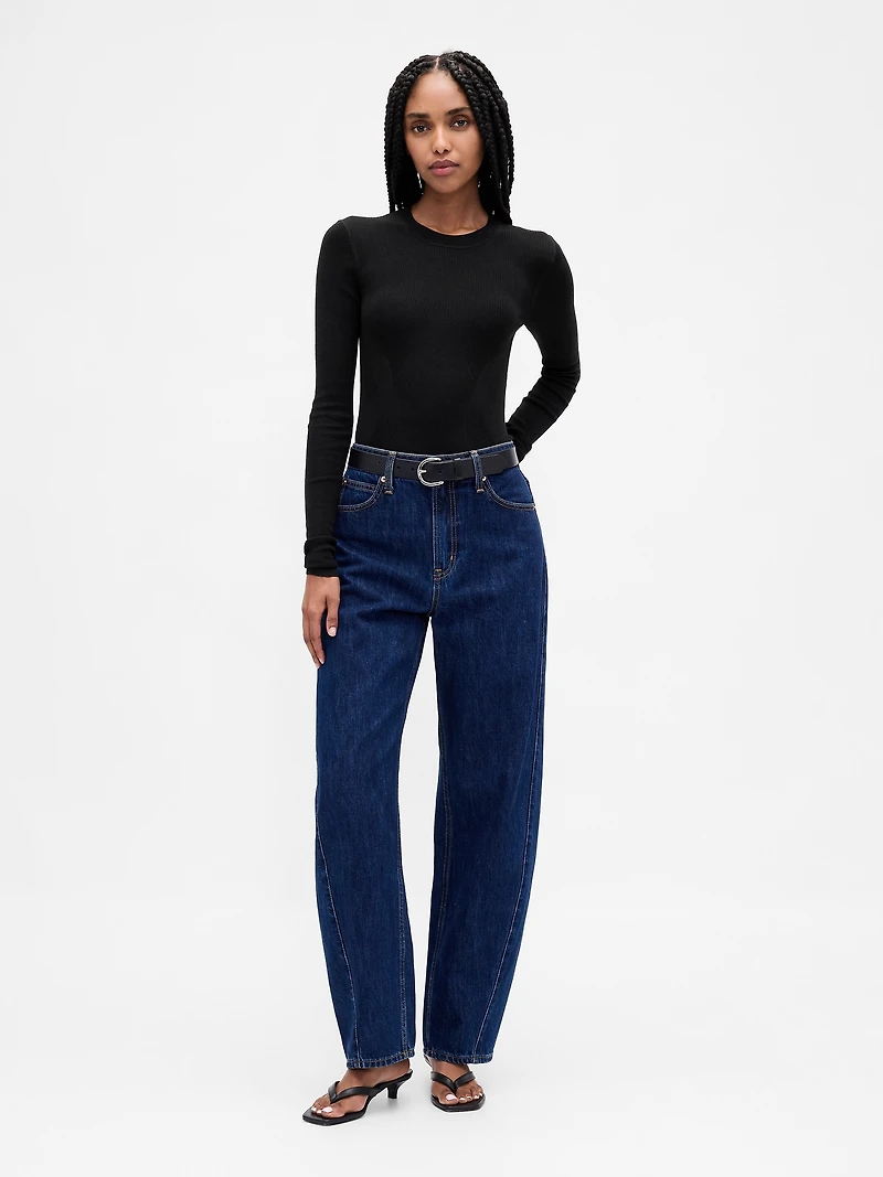 Sheer Rib Sweater Bodysuit