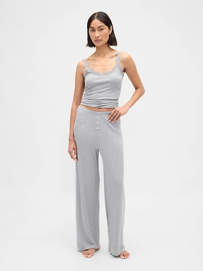 Mini Rib Wide-Leg PJ Pants