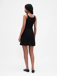 100% Cotton Pointelle Mini Skirt