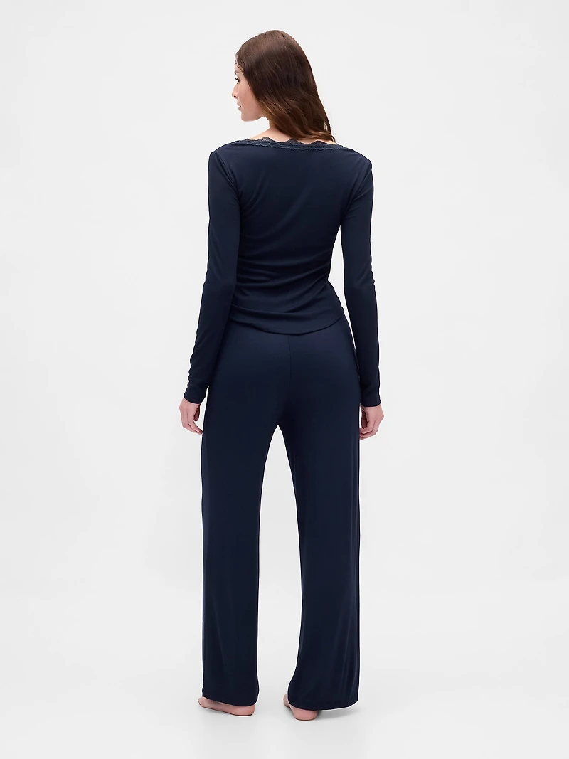 Mini Rib Wide-Leg PJ Pants