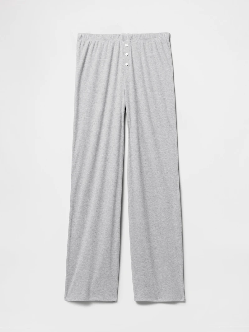 Mini Rib Wide-Leg PJ Pants