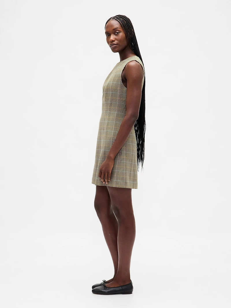High-Neck Mini Shift Dress