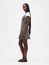 Square-Neck Pleated Mini Dress