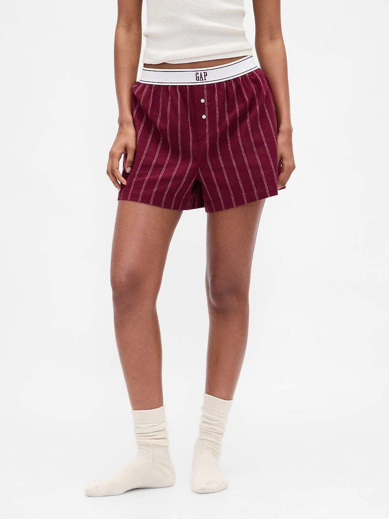 Logo Flannel Boxer Shorts