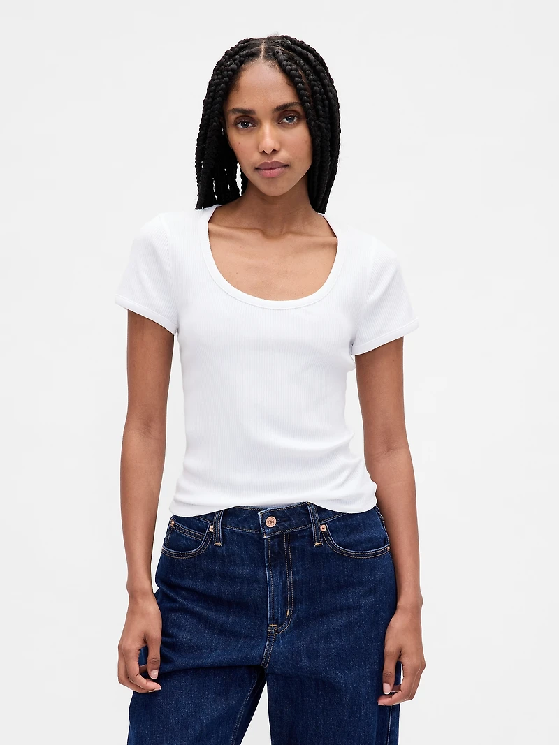 Modern Rib Scoop Crop T-Shirt