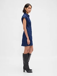 Denim Seamed Mini Dress
