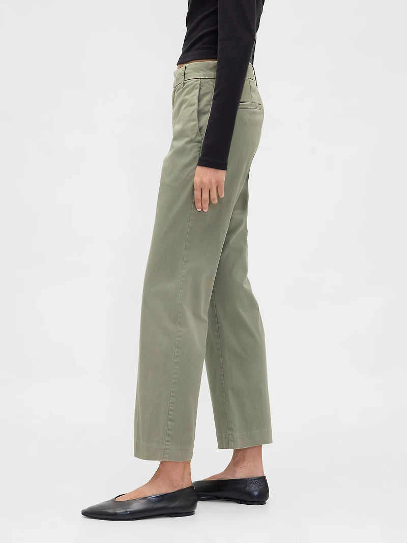 Mid Rise Straight Khakis