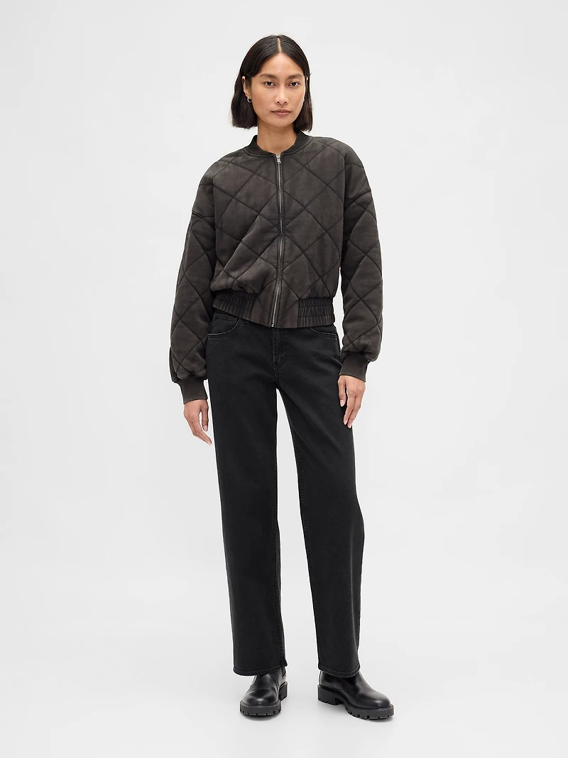 VintageSoft Quilted Bomber Jacket