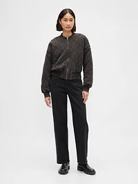 VintageSoft Quilted Bomber Jacket