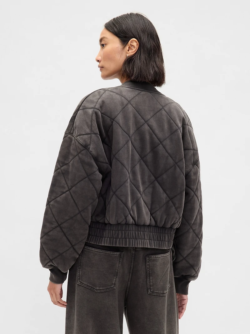 VintageSoft Quilted Bomber Jacket