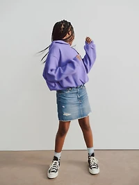 Kids High Rise Denim Skirt