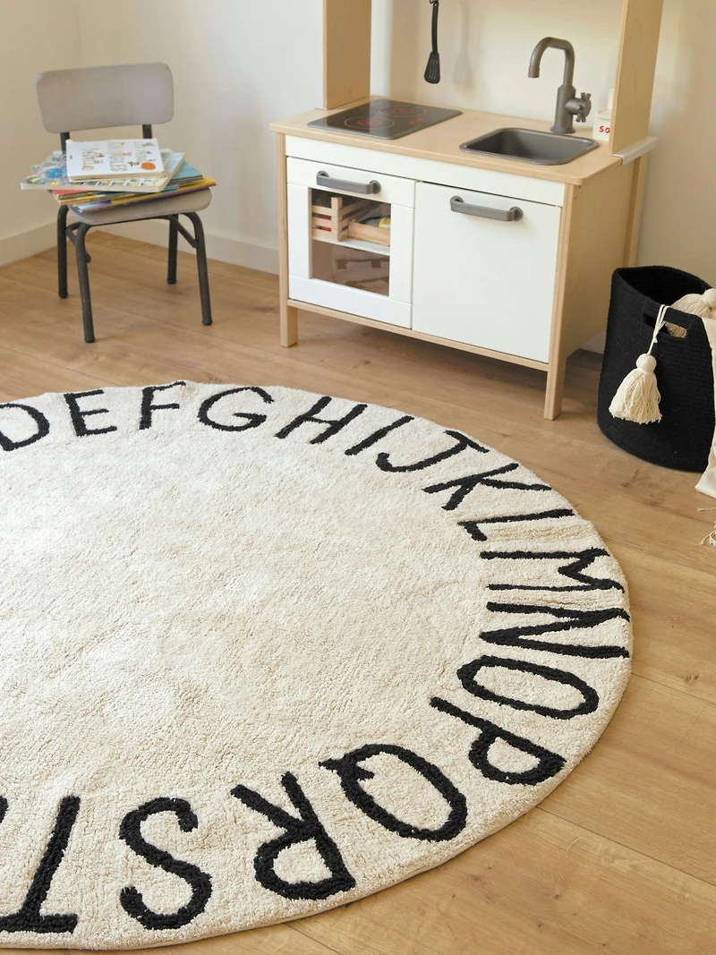 Lorena Canals Washable Rug ABC Natural Black