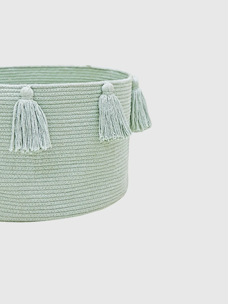 Lorena Canals Basket New Tassels Blue Sage