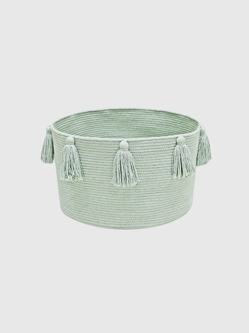 Lorena Canals Basket New Tassels Blue Sage