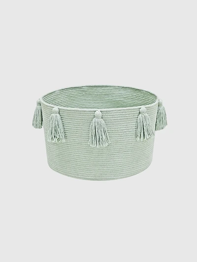 Lorena Canals Basket New Tassels Blue Sage