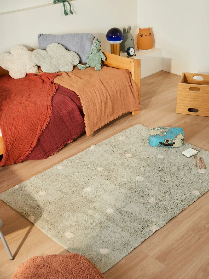 Lorena Canals Washable Rug Mini Dot  Blue Sage
