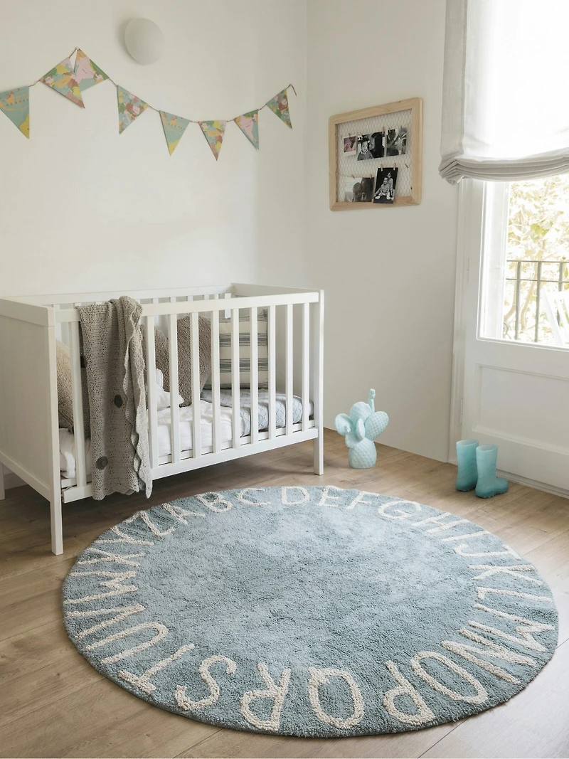 Lorena Canals Washable Rug ABC Natural Vintage Blue
