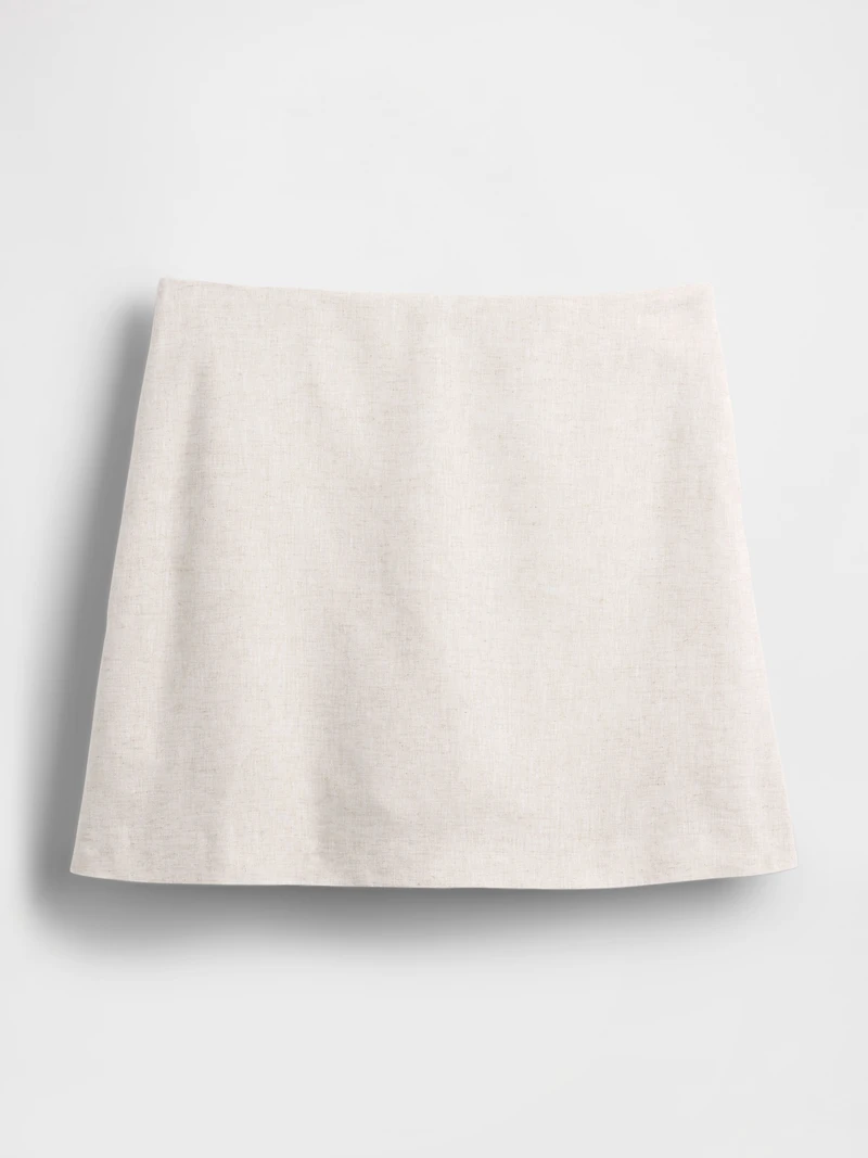 Linen-Blend Mini Skort