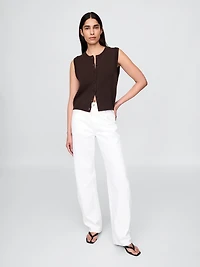 Cropped Cardigan Sweater Vest