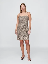 Linen-Blend Mini Dress