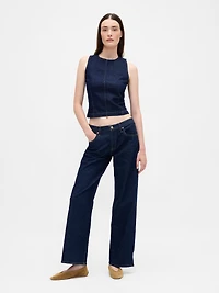 Denim Crop Shell Tank Top