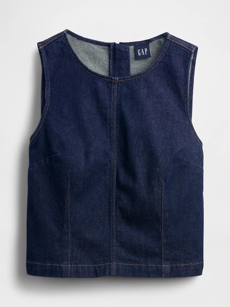 Denim Crop Shell Tank Top