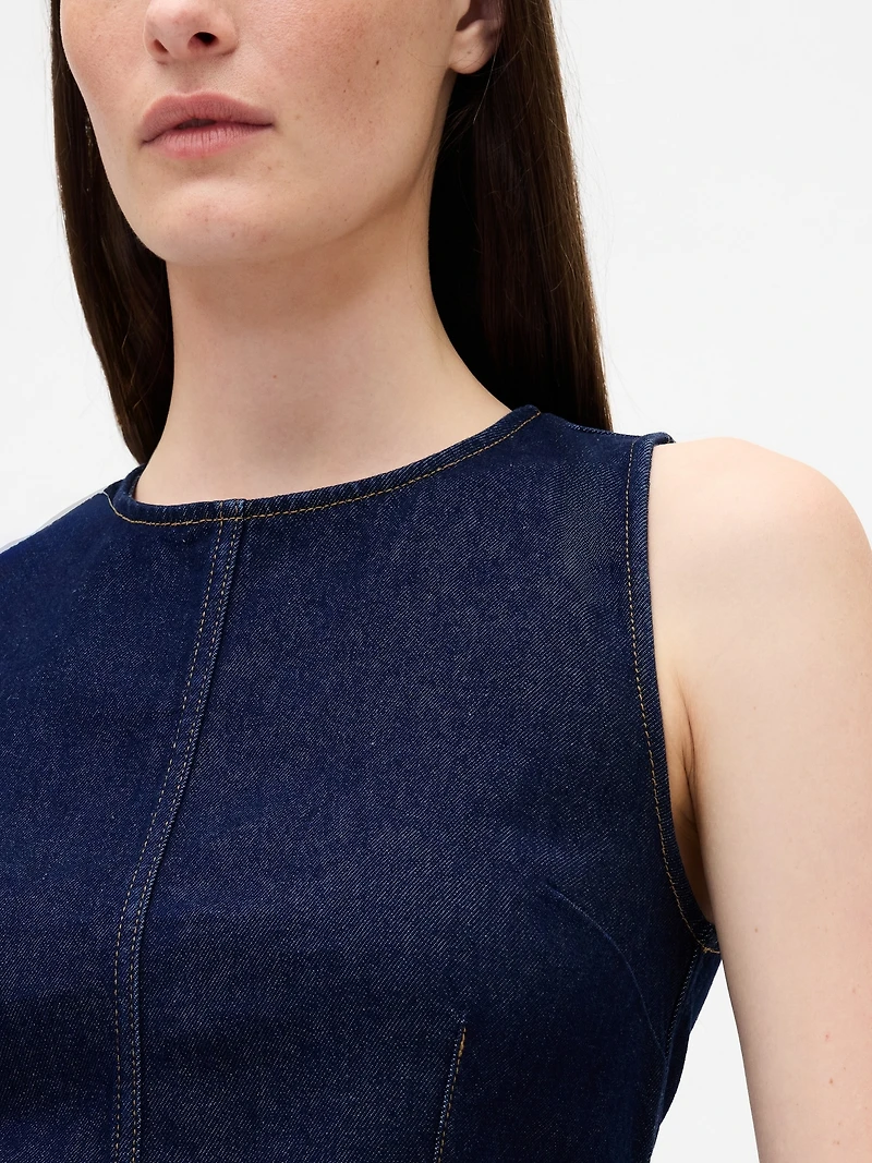 Denim Crop Shell Tank Top
