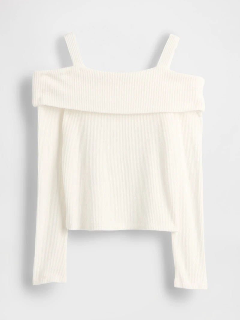 Kids Softspun Rib Off-Shoulder Sweater Top