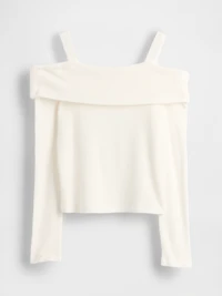 Kids Softspun Rib Off-Shoulder Sweater Top