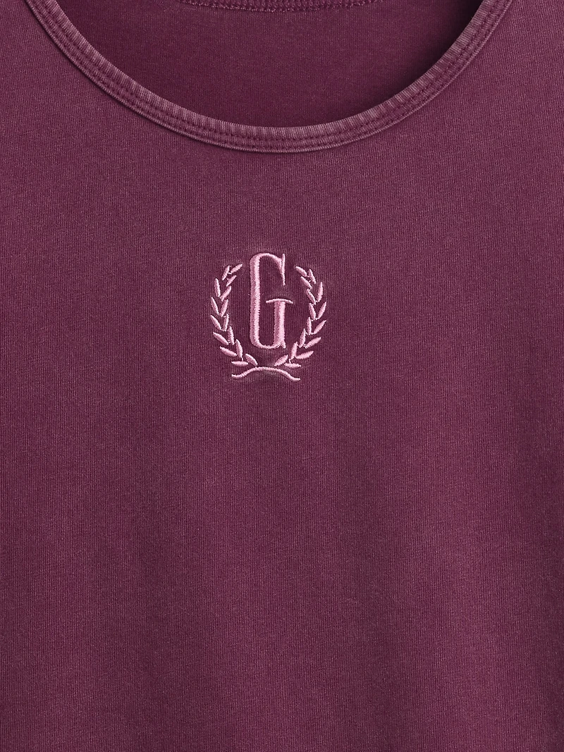 Cotton Jersey Crop Logo T-Shirt