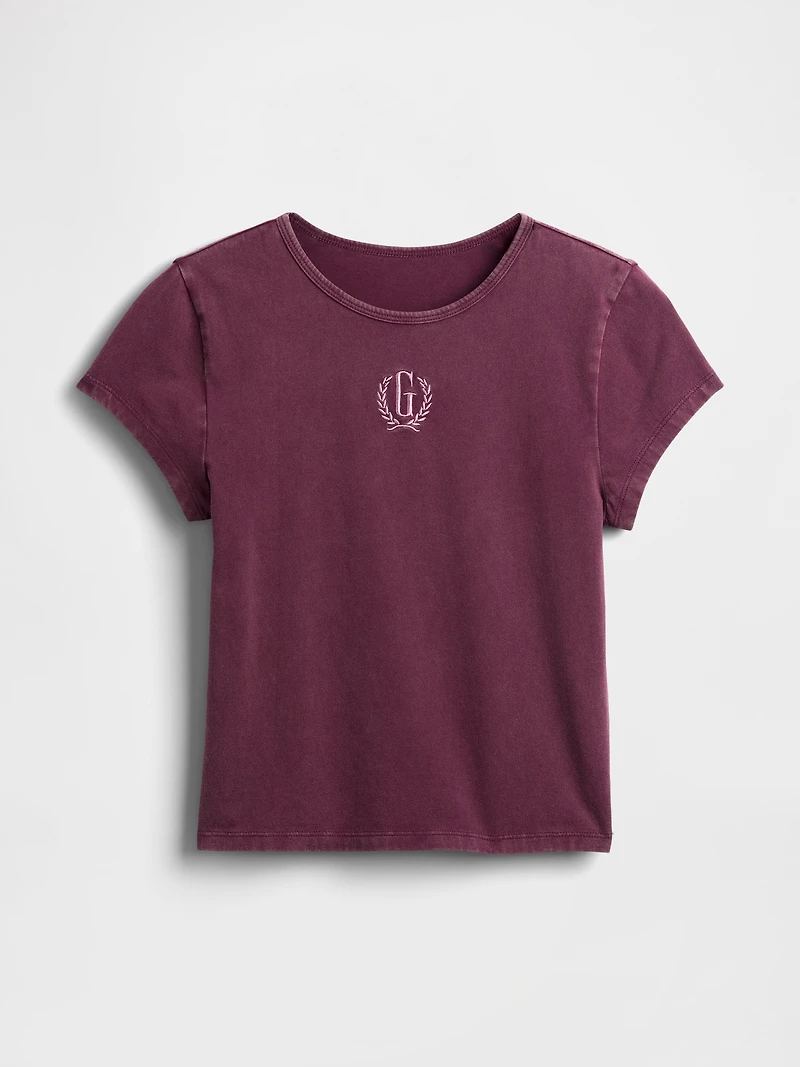 Cotton Jersey Crop Logo T-Shirt