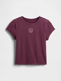 Cotton Jersey Crop Logo T-Shirt