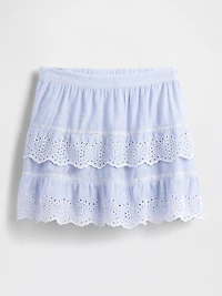Eyelet Ruffle Mini Skort