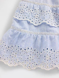 Eyelet Ruffle Mini Skort