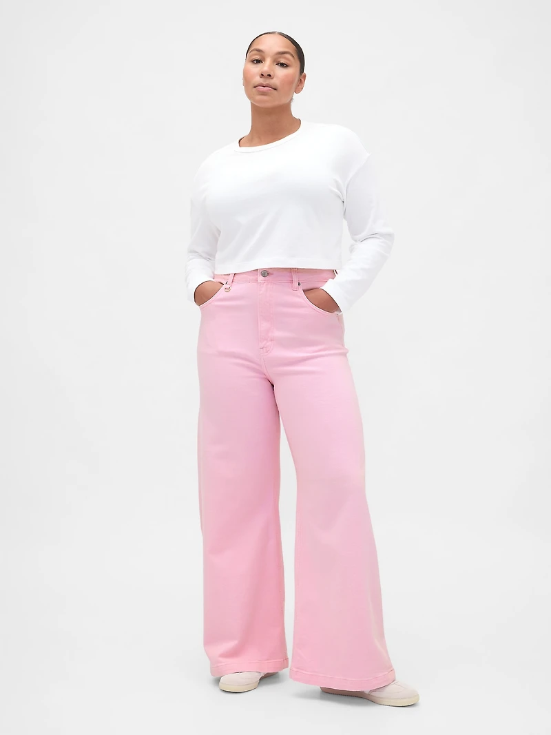 Sky High Rise Stride Wide-Leg Jeans