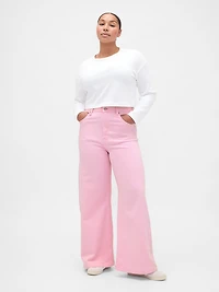 Sky High Rise Stride Wide-Leg Jeans