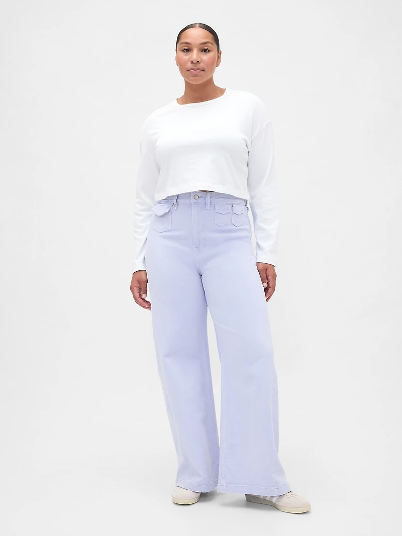 Sky High Rise Stride Wide-Leg Jeans